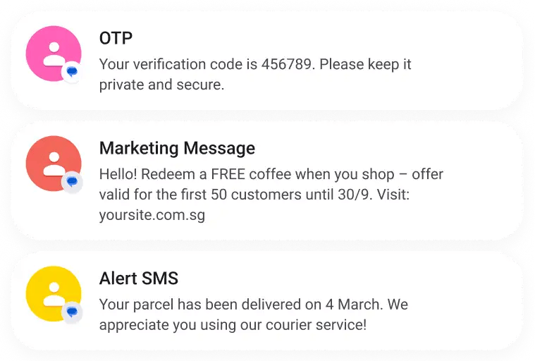 Singapore SMS API samples: OTP, broadcast messages, and SMS marketing via MoceanAPI