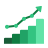 Green growth chart with upward arrow representing Mocean SMS messaging campaign and WhatsApp solutions driving customer engagement and business growth.