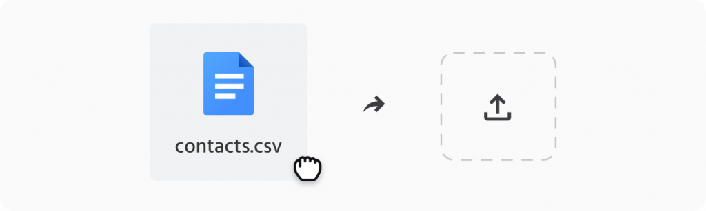 CSV file being uploaded into Mocean SMS messaging campaign dashboard for seamless contact import and management.