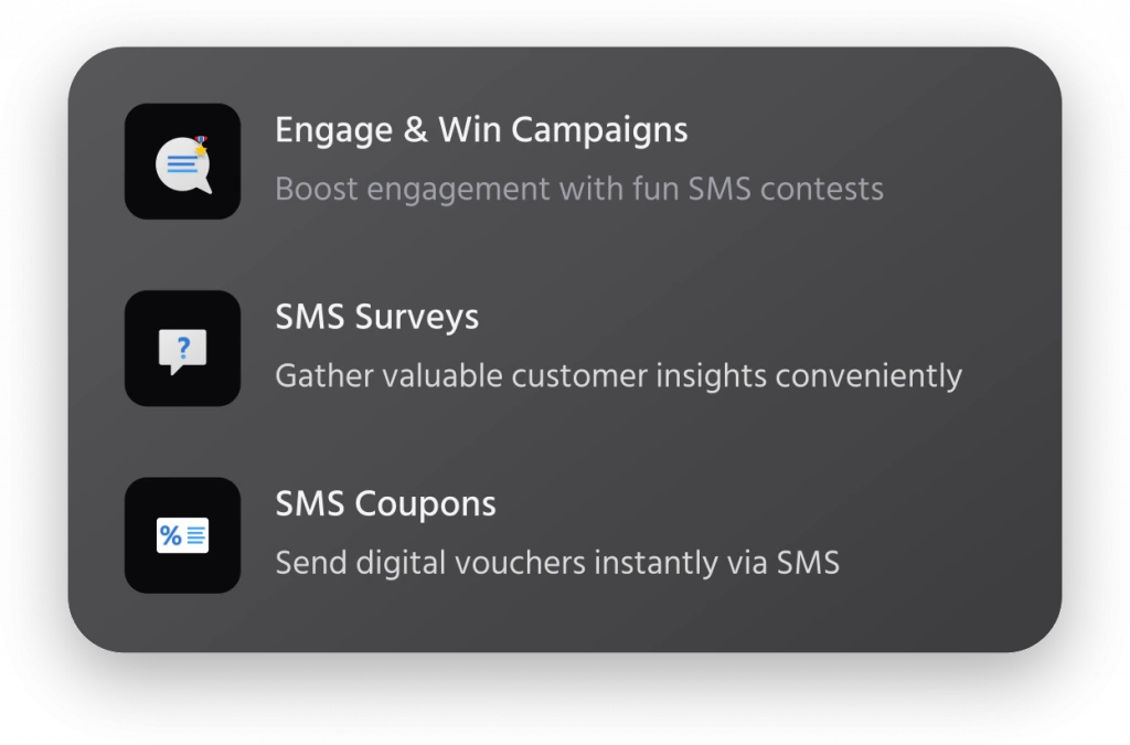 Mocean messaging campaign dashboard: contests, surveys, and vouchers.